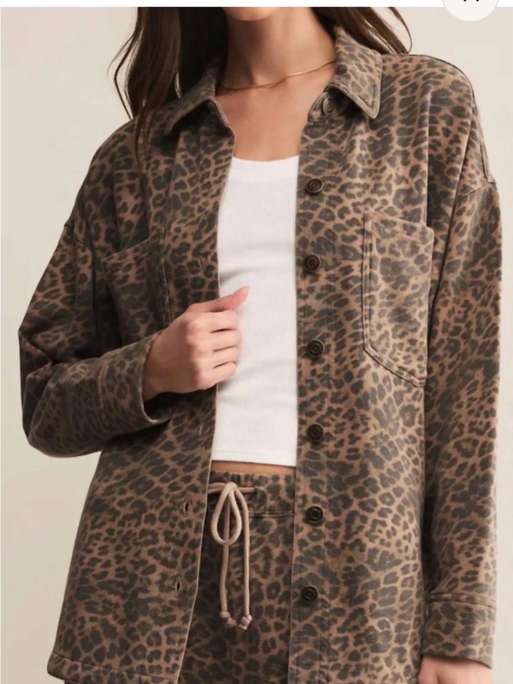 Z Supply Brown Leopard-Print Utility Shacket
